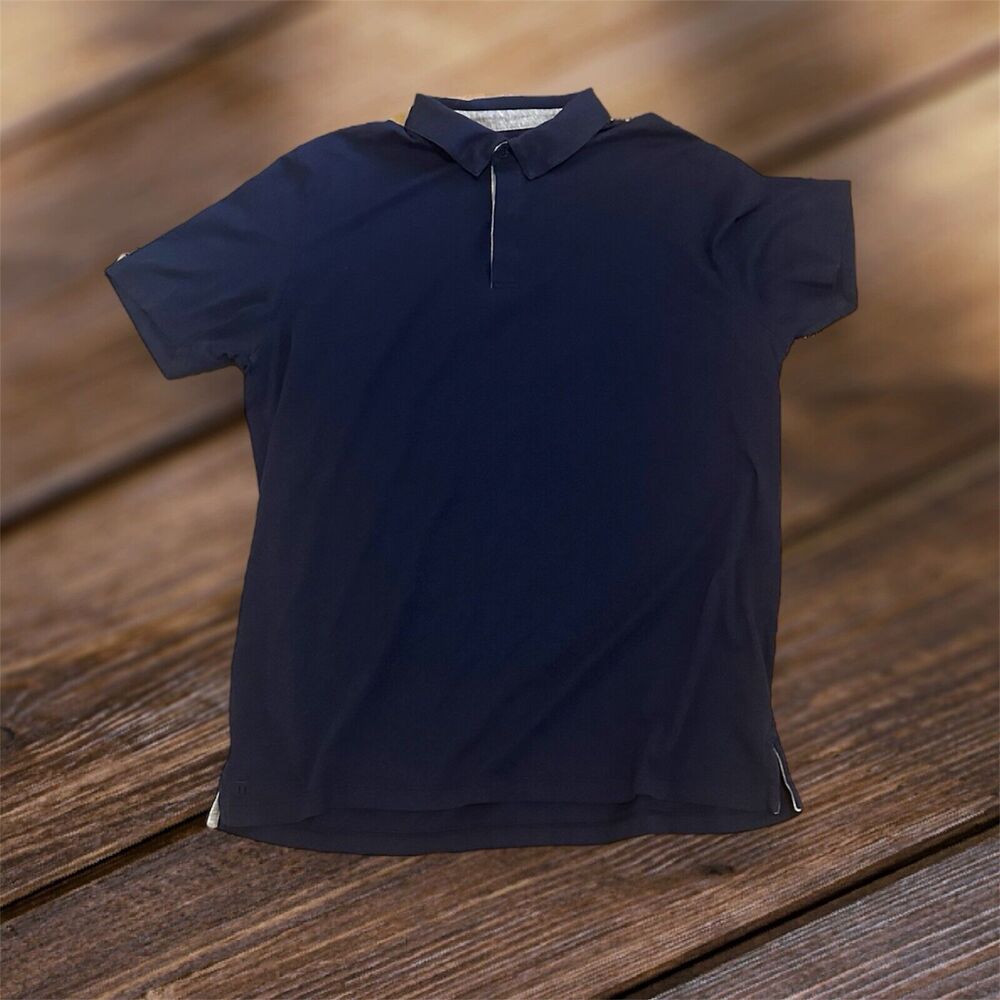 Tommy John Men’s Size Large Polo Golf Shirt Pima Blend Navy Short Sleeve